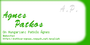 agnes patkos business card